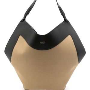 Khaite Lotus Medium canvas and leather tote bag